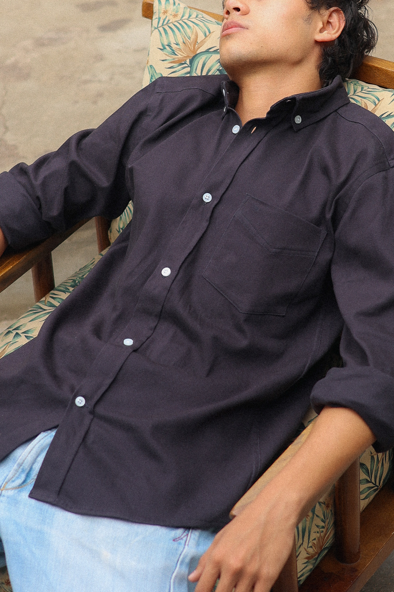 Ink Black Oxford Shirt with classic fit