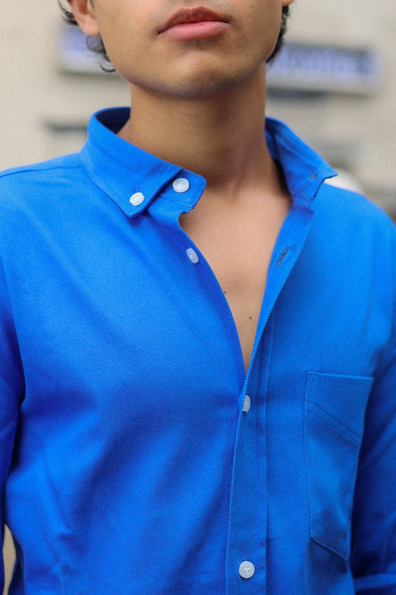Royal blue Oxford Shirt with classic fit
