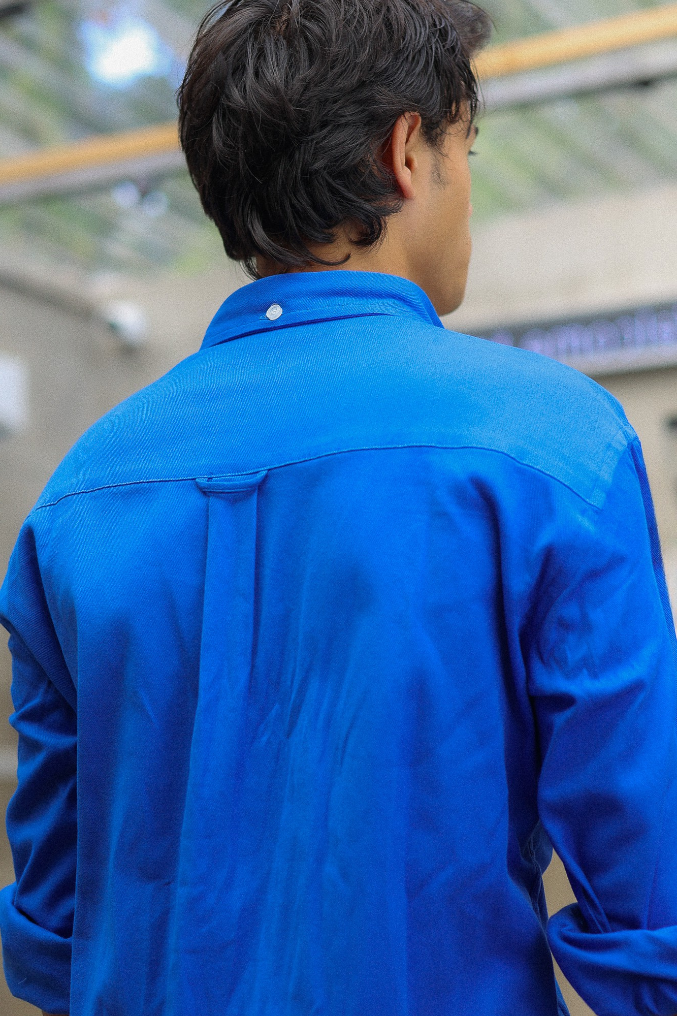 Royal blue Oxford Shirt with classic fit