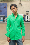 Wimbledon Green Oxford Shirt with classic fit