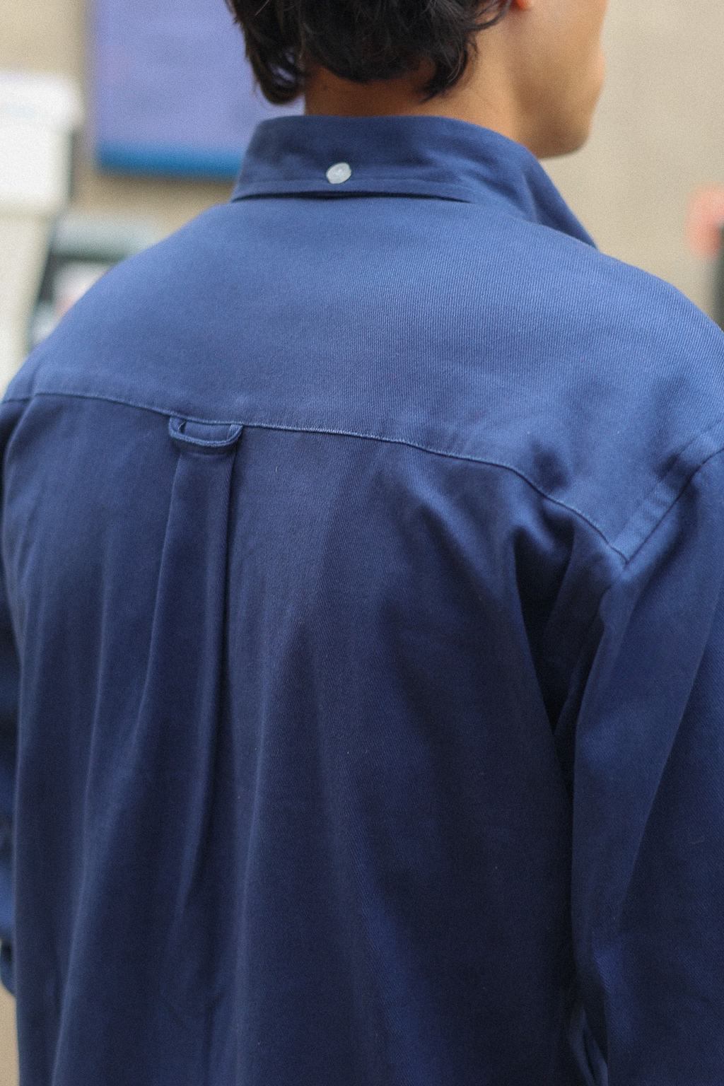Navy blue Oxford Shirt with classic fit