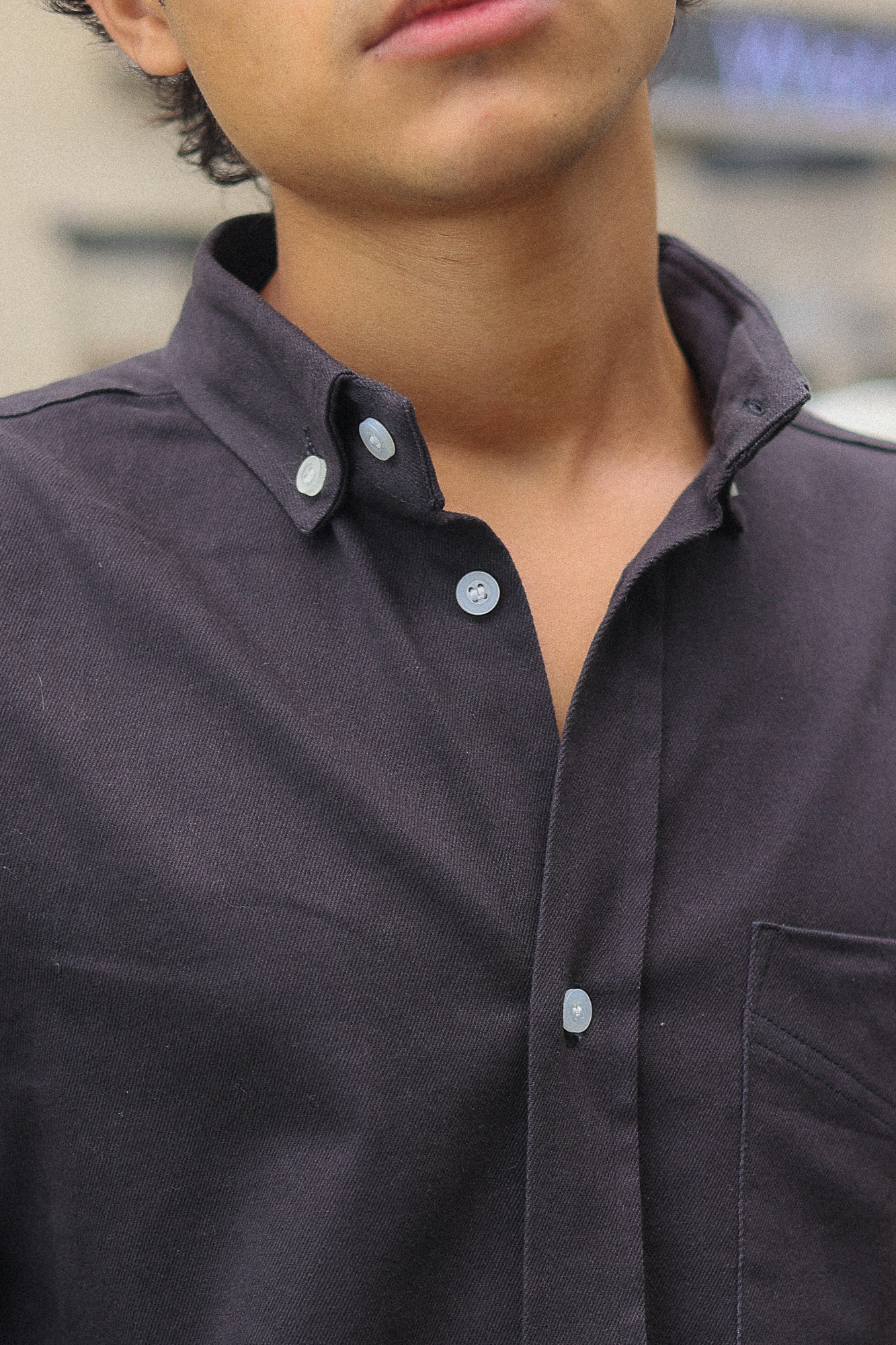 Ink Black Oxford Shirt with classic fit