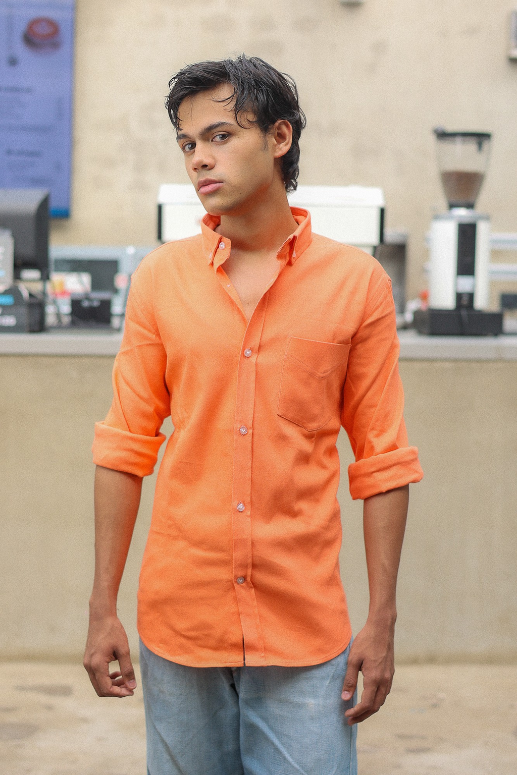 Apricot Oxford Shirt with classic fit