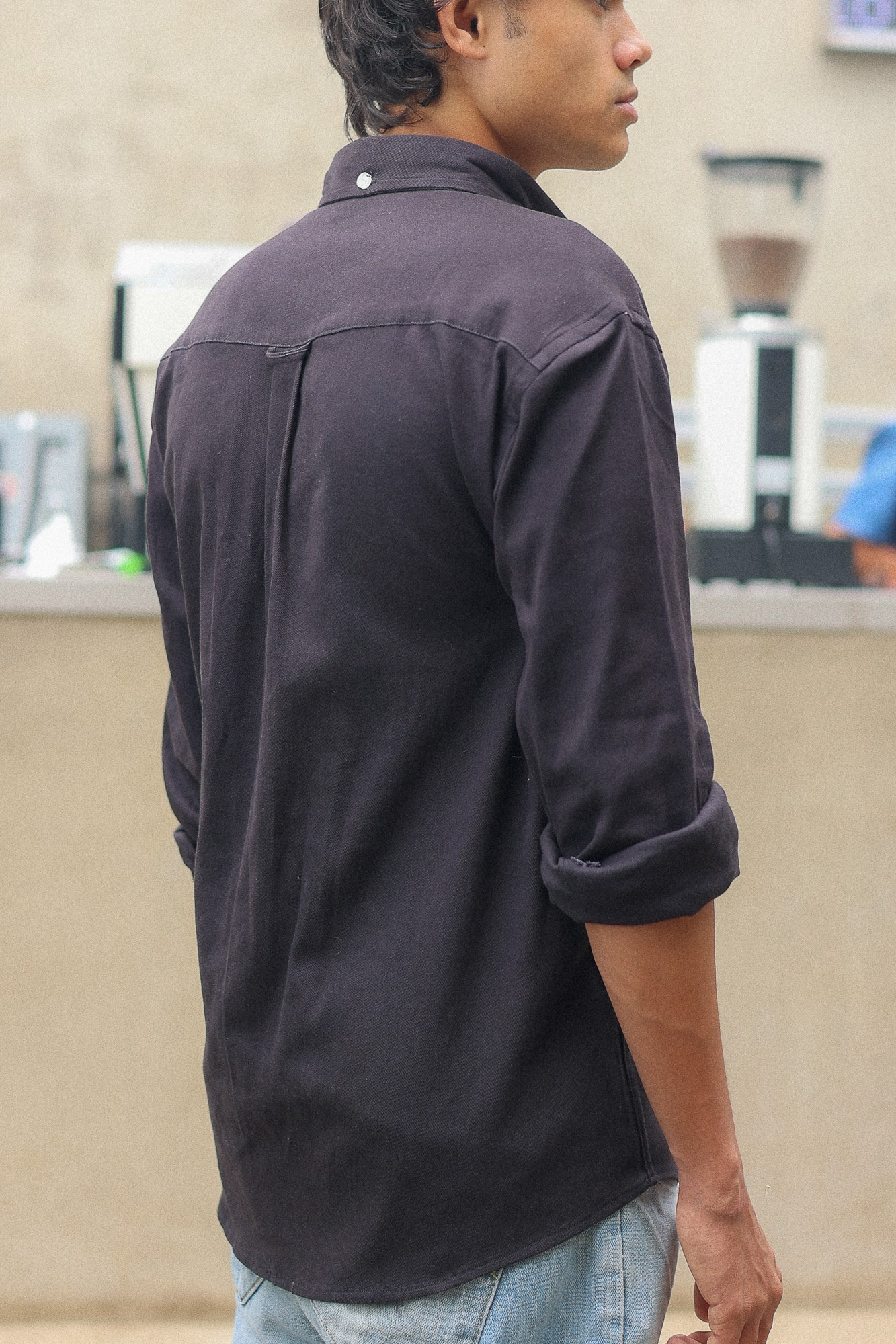 Ink Black Oxford Shirt with classic fit