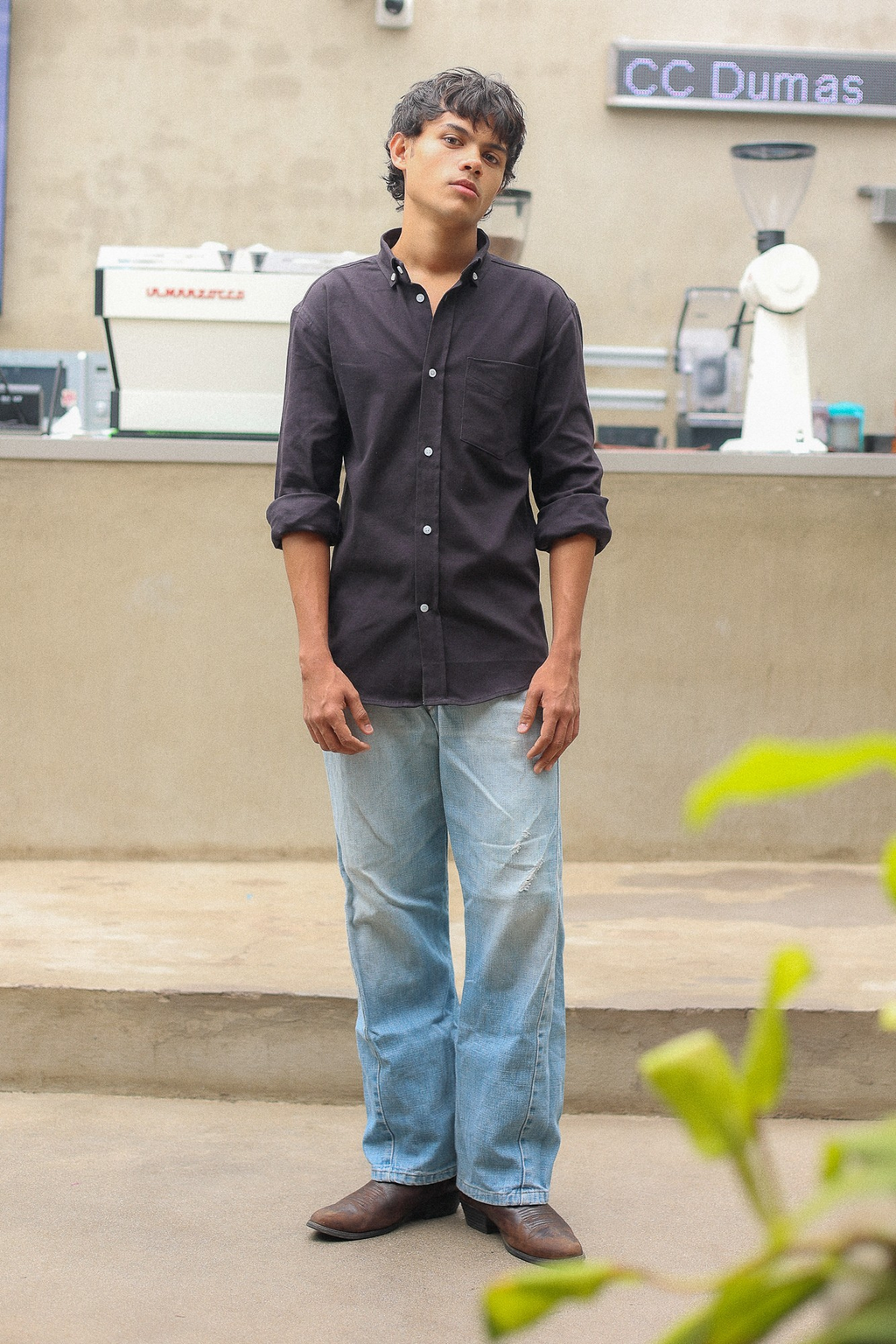 Ink Black Oxford Shirt with classic fit